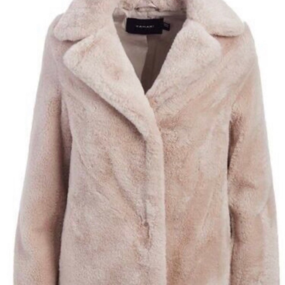Tahari womens faux fur pale pink